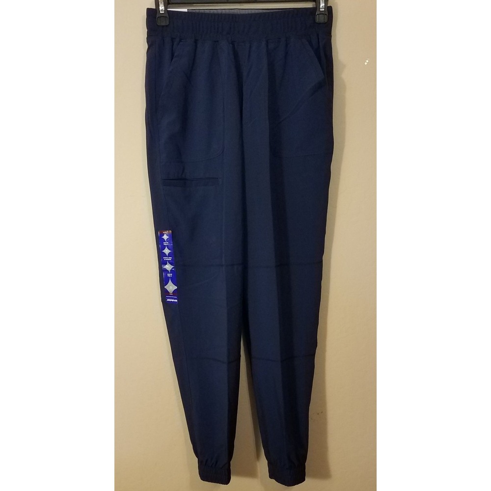 ScrubStar Jogger Women Small Pull-On Scrub Pants Pockets Yoga Waistband Blue NEW